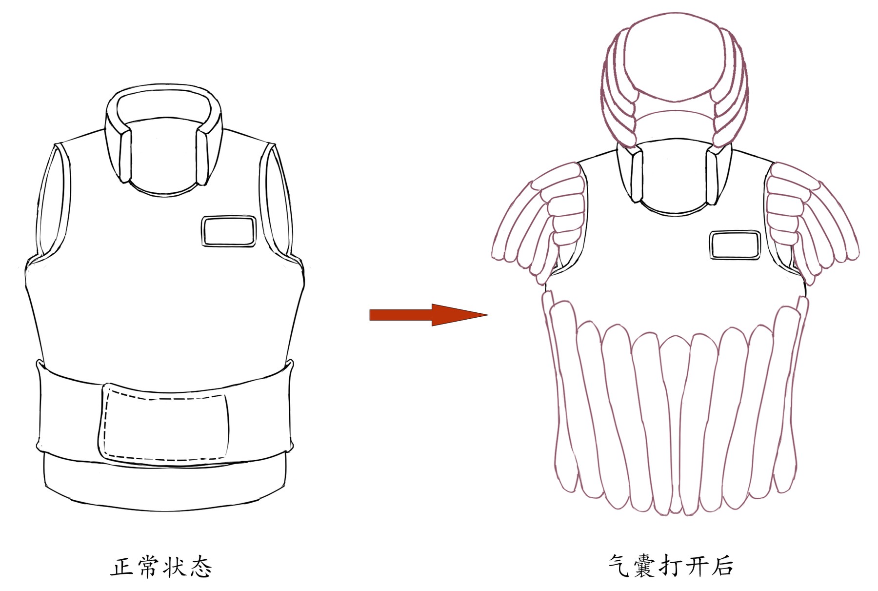 防摔气囊背心设计图纸